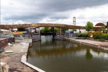 Opening footbridge constructed under canopy, May 2001