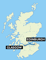 The canal is located in Scotland in Western Europe